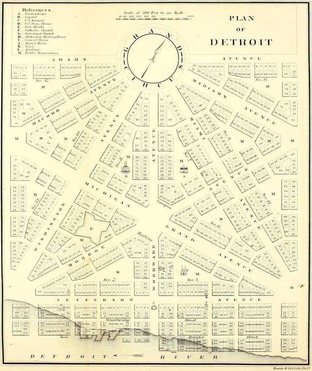Detroit historical map