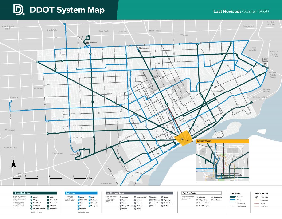 Detroit bus station map