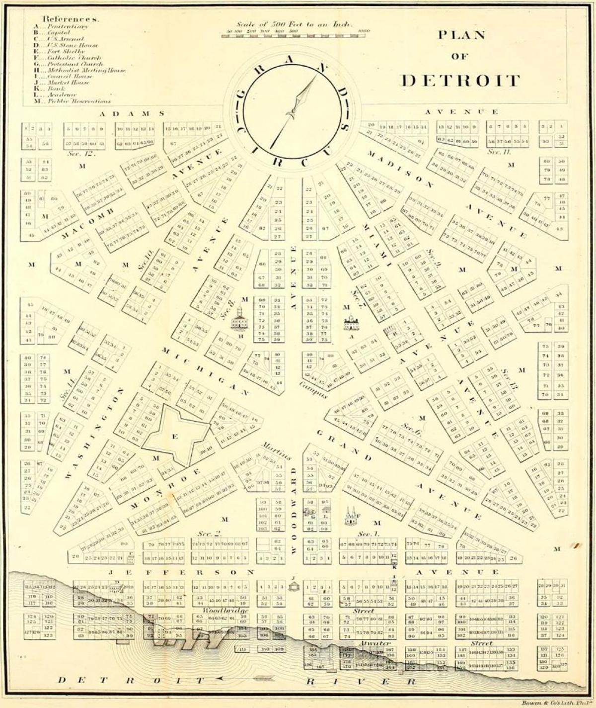 Detroit historical map