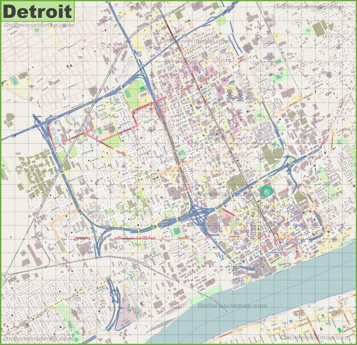 Detroit streets map