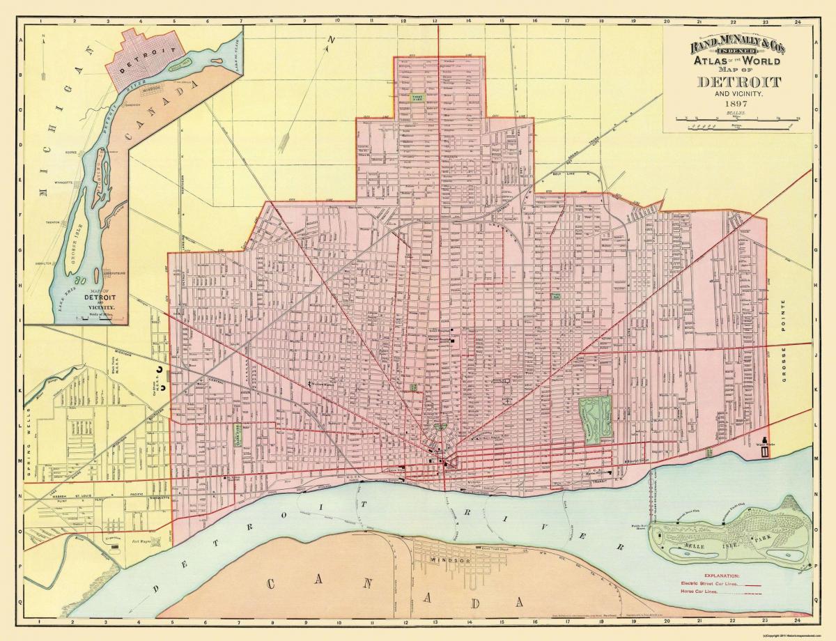 Detroit antique map