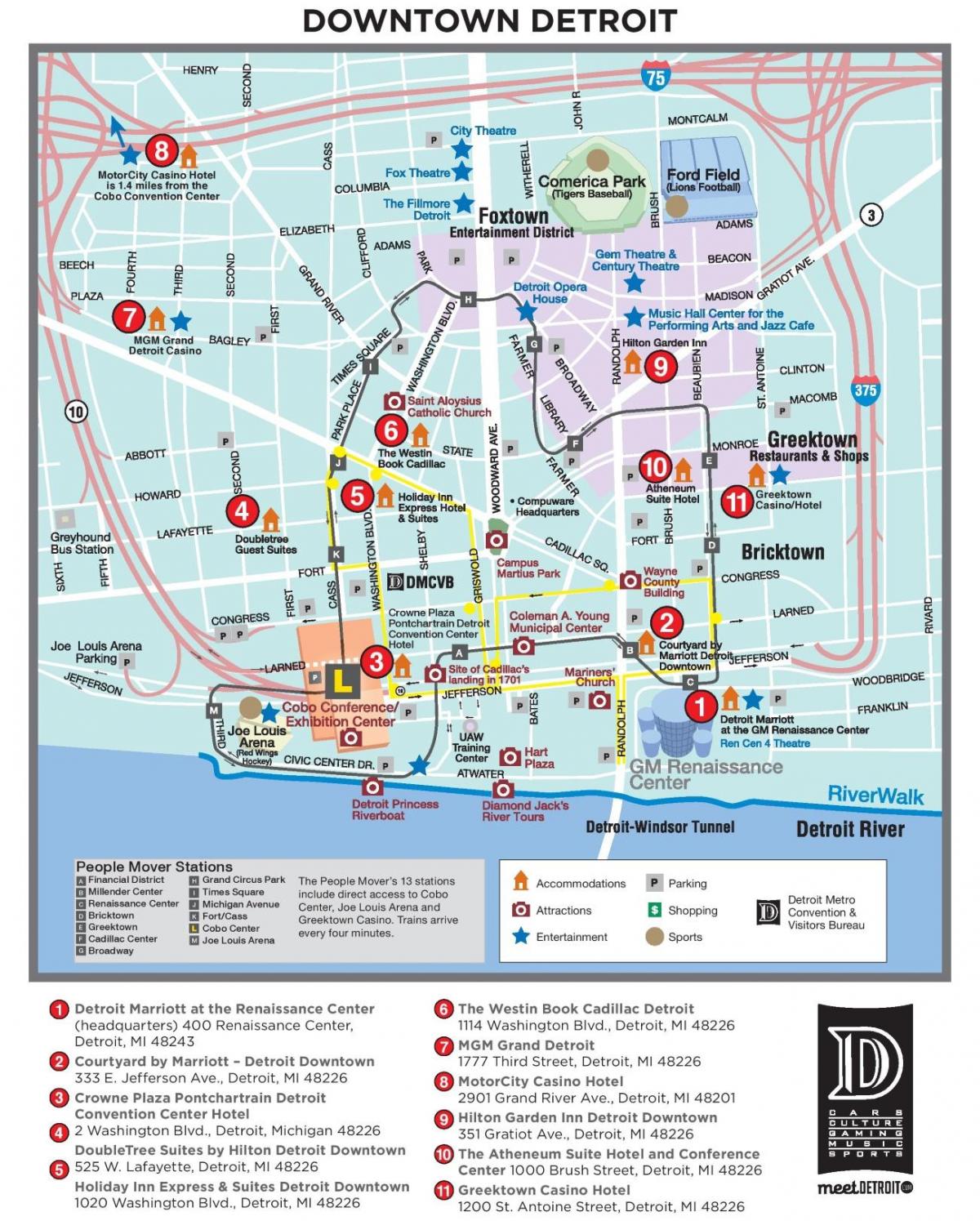 Detroit walking tours map